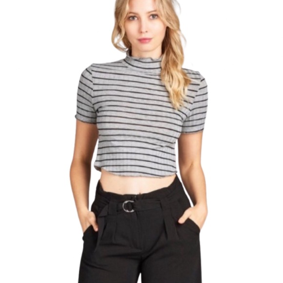 Tops - Striped Crop Top